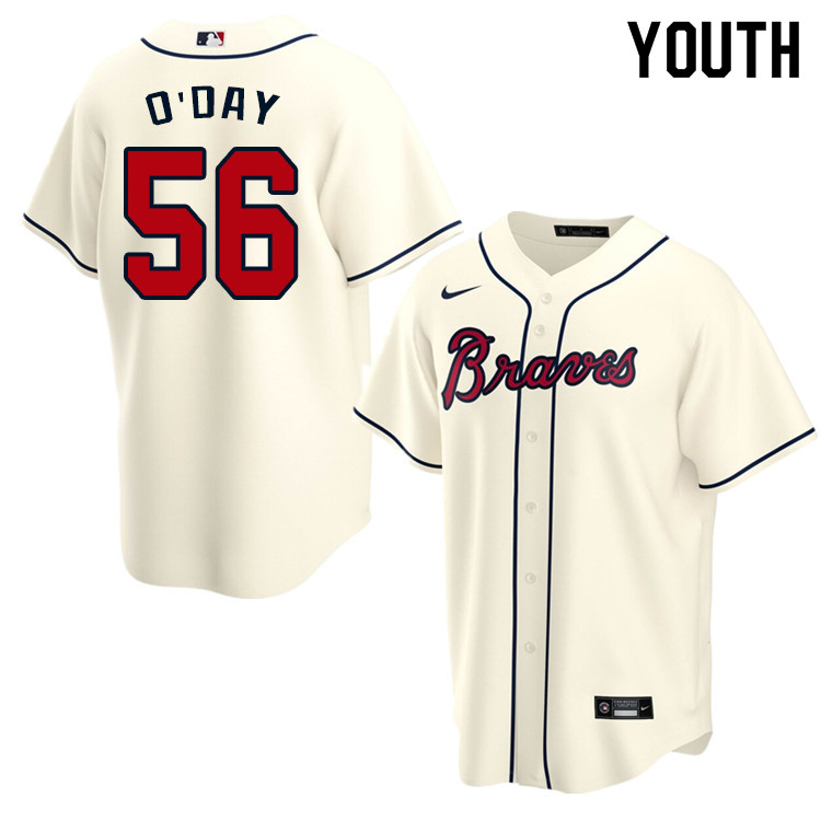 Nike Youth #56 Darren O'Day Atlanta Braves Baseball Jerseys Sale-Cream